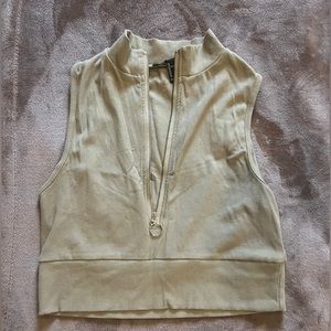 Forever 21 green zip up crop